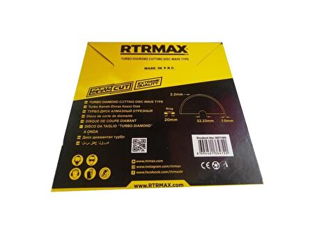 Rtrmax Turbo Kanallı Elmas Kesici Disk Ret180