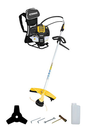 RTM9638 Benzinli Sırt Tipi Tırpan 52 Cc 1.9 Hp - (Tırpan Bıçağı, Misina Başlığı, Hediyeli)