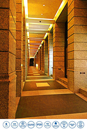 RTL11121-10 Rother GU10 LED Spot Ampul 6W 540 Lümen 3000K Sarı Işık Enerji Tasarruflu Ampul 10 Adet