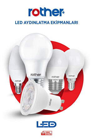 RTL11123-10 Rother GU10 LED Spot Ampul 8W 700 Lümen 3000K Sarı Işık Enerji Tasarruflu Ampul 10 Adet