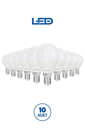 RTL09201-10 Rother G45 LED Ampul 6W E14 470 Lümen 6500K Beyaz Işık Enerji Tasarruflu Ampul 10 Adet