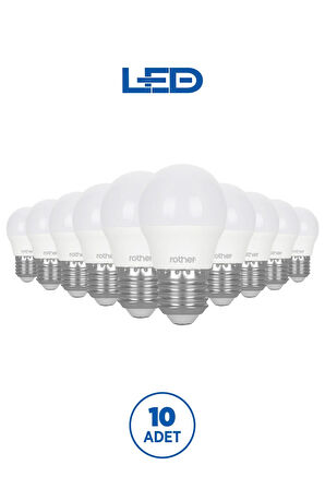 RTL09111-10 Rother G45 LED Ampul 6W E27 470 Lümen 4500K Gün Işığı Enerji Tasarruflu Ampul 10 Adet
