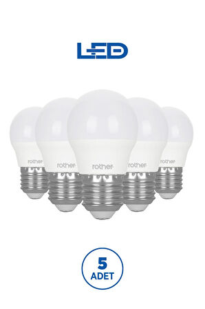 RTL09111-5 Rother G45 LED Ampul 6W E27 470 Lümen 4500K Gün Işığı Enerji Tasarruflu Ampul 5 Adet