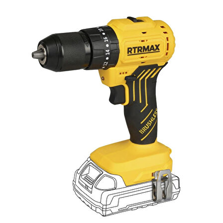 RTRMAX RTS5012B Şarjlı Darbeli Matkap Kömürsüz 54 Nm - Akü Hariç