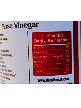 Doğaltercih İçilebilir Doğal Fermantasyon Gül Sirkesi 500 ML