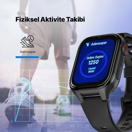 2KSW02S ttec Kidi GPS 4G Sim Kartlı Akıllı Çocuk Saati, 2KSW02 Panter Siyahı