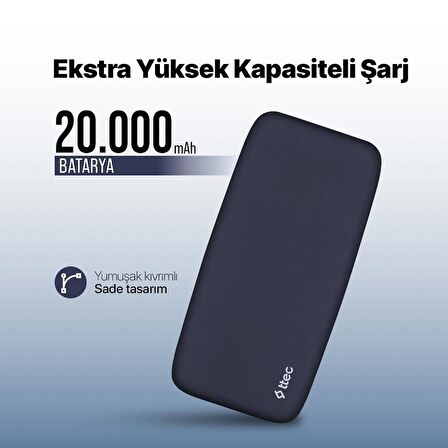 ttec ChargeUp Pro 20.000mAh PD 20W Taşınabilir Hızlı Şarj Aleti / Powerbank