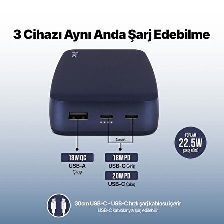 ttec ChargeUp Pro 20.000mAh PD 20W Taşınabilir Hızlı Şarj Aleti / Powerbank