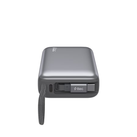 ttec ReCharger Pro LCD 10.000mAh PD 20W USB-C Makaralı Kablolu Taşınabilir Hızlı Şarj Aleti / Powerbank