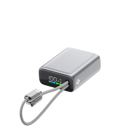 ttec ReCharger Pro TFT 10.000mAh PD 35W USB-C ve Lightning Dahili Kablolu Taşınabilir Hızlı Şarj Aleti Powerbank