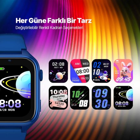 2KSW02M ttec Kidi GPS 4G Sim Kartlı Akıllı Çocuk Saati, 2KSW02 Okyanus Laciverti