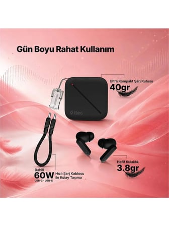 ttec AirBeat Pro Max Square ANC Gerçek Kablosuz TWS Bluetooth Kulaklık-2KM181
