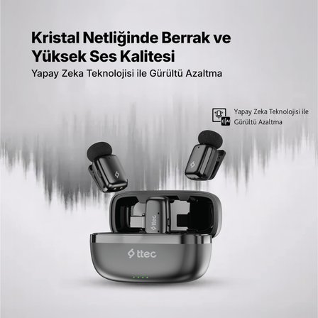 ttec GoMic Mini Tak&Çalıştır Evrensel Kablosuz Yaka Mikrofon Kiti