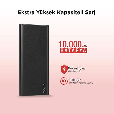 Mojue by ttec PB05 10.000mAh PD 20W LCD Ekranlı Taşınabilir Şarj