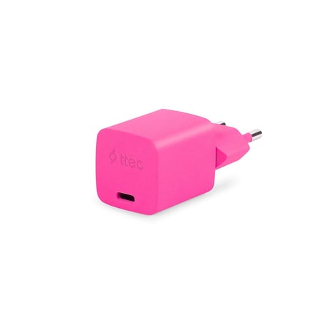 ttec SmartCharger GAN 20W PD Seyahat Hızlı Şarj Aleti + USB-C - Lightning 120cm Kablo Neon 2SCG20LN