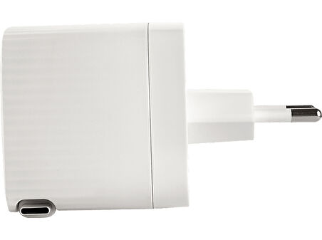 TTEC Smart Charger Gan 65W PD Seyahat Hızlı Şarj Aleti USB-C + Dahili USB-C Şarj Kablosu 2SCG05B Beyaz