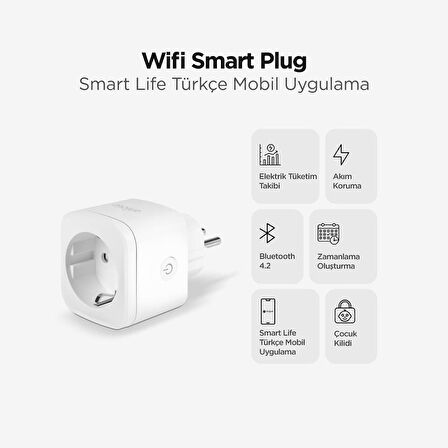 mojue SP01 16A Akım Korumalı WiFi Akıllı Priz