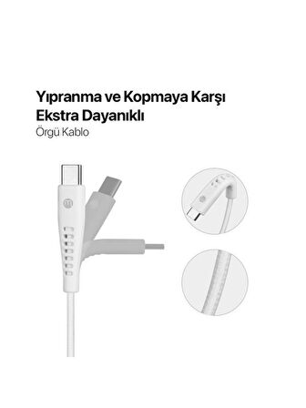 mojue by ttec Ekstra Dayanıklı USB-A - USB-C 2A Şarj Kablosu 120cm