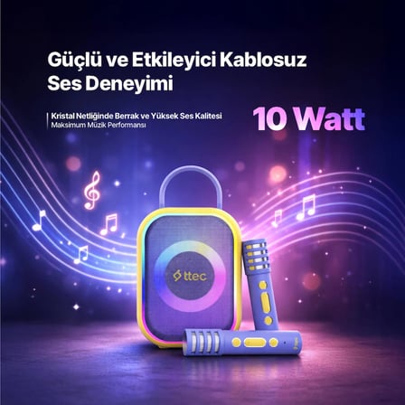ttec VocalMate Taşınabilir Kablosuz Çocuk Karaoke Seti Balerin Pembesi 2BH18BP