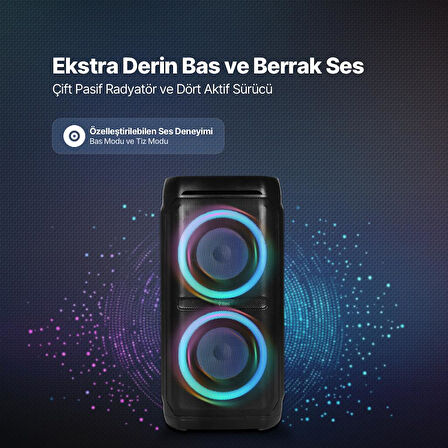 ttec Carnival 100W Taşınabilir Kablosuz Bluetooth Parti Hoparlörü