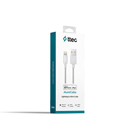 ttec AlumiCable MFi USB-A - Lightning Şarj Kablosu