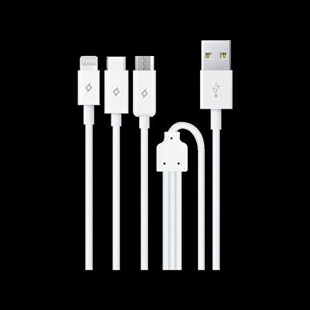 Ttec Trio Şarj Kablosu Micro USB Ligthining Type-C 2DK7521B