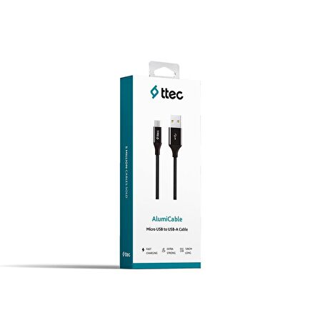 Ttec AlumiCable Micro USB Şarj Kablosu Siyah