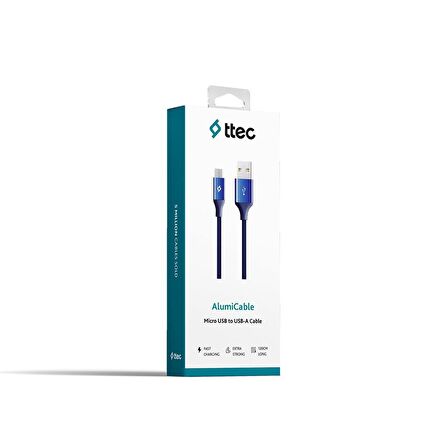 Ttec AlumiCable Micro USB Kablo Lacivert 1.20 cm - 2DK11L