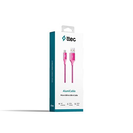 Ttec AlumiCable Micro USB Kablo Pembe 1.20 cm 2DK11P