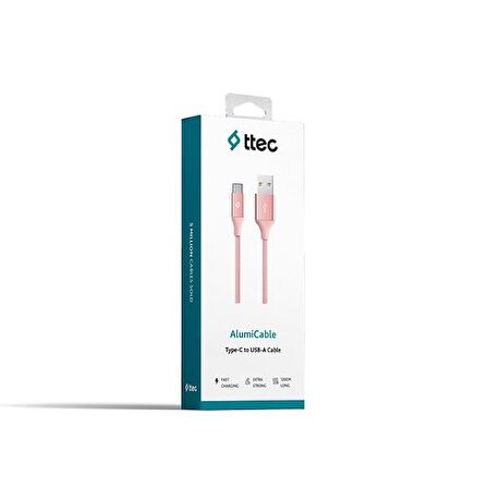 Ttec 2DK18P AlumiCable Type-C Şarj Kablosu Pembe 