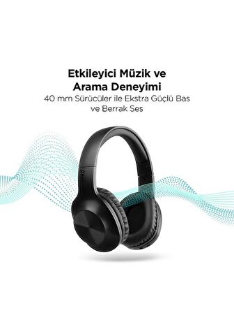 Ttec SoundMax Kablosuz Kulak Üstü Bluetooth Kulaklık 2KM117S Siyah