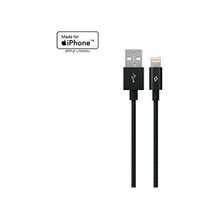 AlumiCable MFI Apple Lightning Şarj Kablosu Siyah
