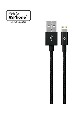 Ttec AlumiCable iPhone Şarj Kablosu Siyah