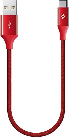  Ttec AlumiCable Type-C Kablo Kırmızı 30cm - 2DK26K