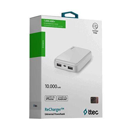 Ttec ReCharger 2BB156B 10000 mAh Hızlı Şarj Powerbank