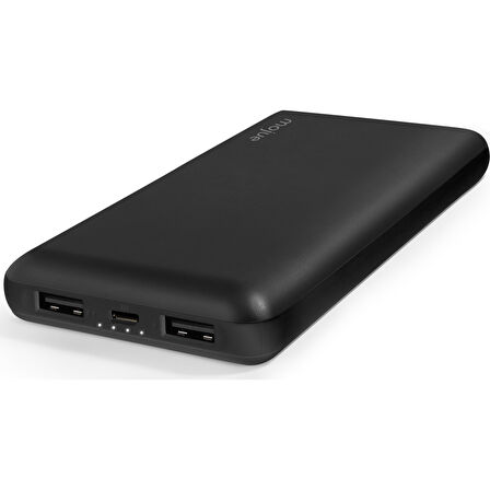 PB01 10000 mAh Çift Çıkışlı Powerbank Taşınabilir Hızlı Şarj Aleti - Siyah (3BB161)