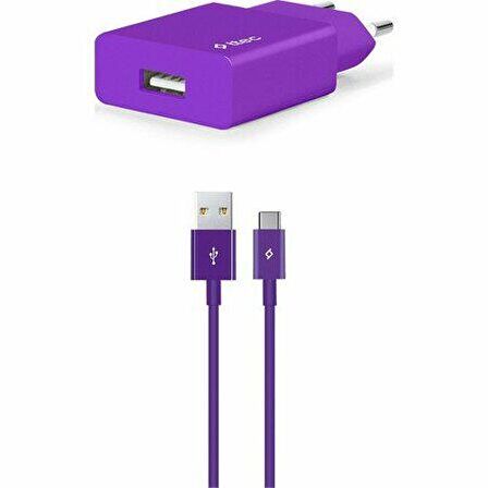 Ttec Smartcharger Adaptör+Type-C Kablo Mor