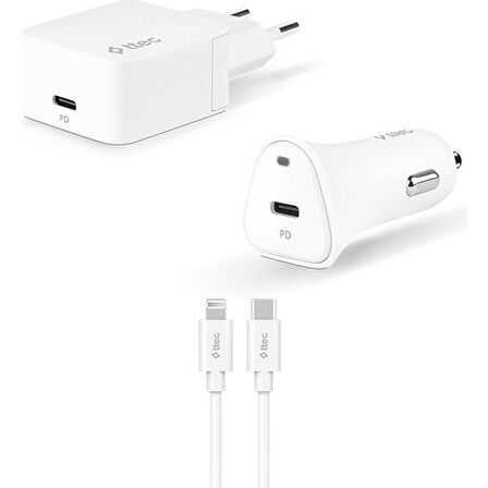 Ttec Quantum Pd Apple Mfi Lisanslı 20W Seyahat ve Araç Şarj Aleti + Type-C/lightning Kablo (Apple Uyumludur.)