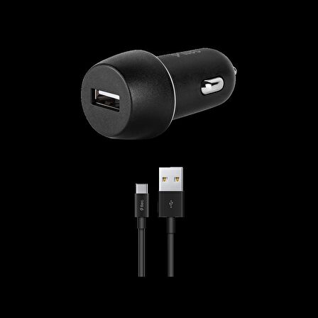 TTEC ARAÇ ŞARJ ALETİ + TYPE-CKABLO SİYAH 2CKS20CS