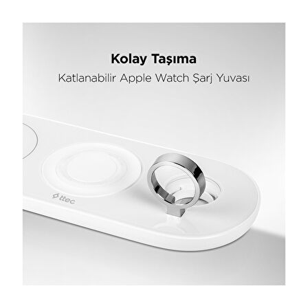 Smartcharger Air iPhone Uyumlu+Apple Watch Uyumlu+Airpods Kablosuz Hızlı Şarj Aleti ve Pd 20W Seyahat Şarj Aleti