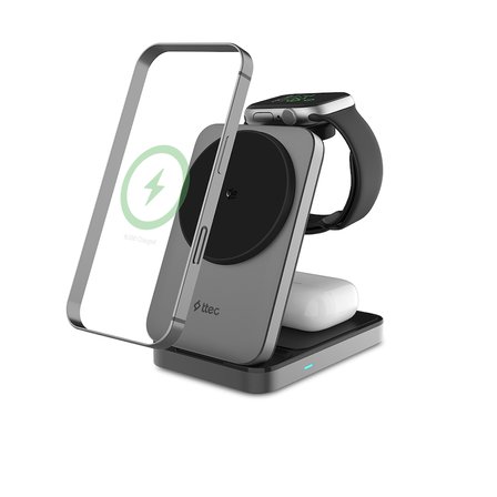 ttec AirCharger Fold Pro 2 Qi2.2 IOS/Android 3ü 1 Arada Katlanabilir Kablosuz Hızlı Şarj Standı