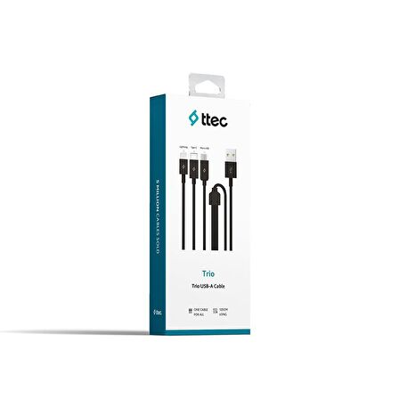 Ttec Trio Şarj Kablosu Micro USB Ligthining Type-C 2DK7521S