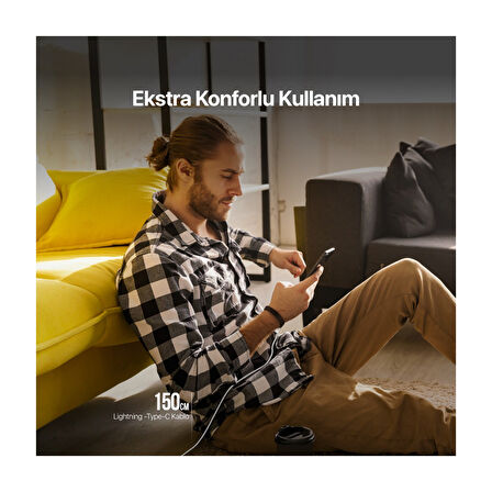 20W Pd Destekler Type-C - Lightning Iphone Hızlı Şarj ve Data Transfer Kablosu 150CM İphone Uyumlu