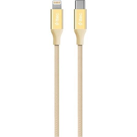 Ttec Alumicable Type-C Lightning Hızlı Şarj Kablosu 150CM Altın