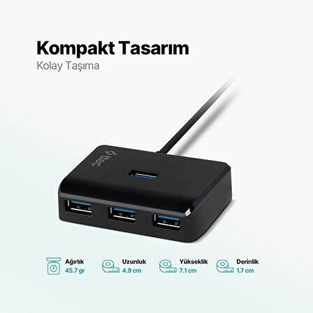 ttec 4 Girişli USB-A 3.2 Hub/Çoklayıcı 4*USB-A 3.2