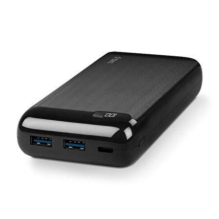 ttec PowerSlim Pro LCD 20.000 mAh PD 20W Taşınabilir Şarj Aleti / Powerbank USB-C Giriş/Çıkış 2BB186S Siyah