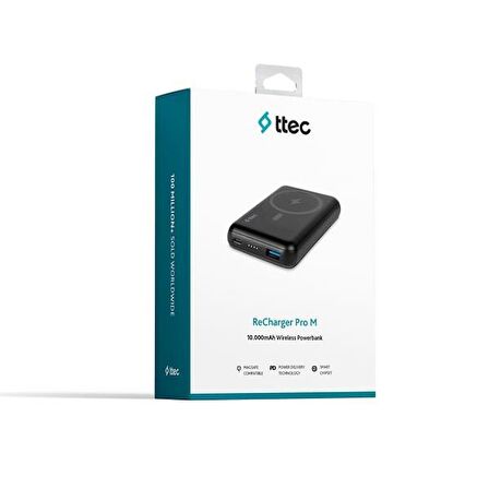 ttec ReCharger Pro M 10.000 mAh MagSafe Uyumlu Kablosuz Taşınabilir Şarj Aleti / Powerbank