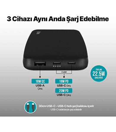 Ttec Chargeup Pro 10.000MAH Pd 20W Taşınabilir Hızlı Şarj Aleti Powerbank