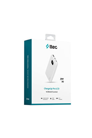 10.000 mah Powerbank ChargeUp Pro LCD 20w hızlı şarj pawerbank 10000 mah