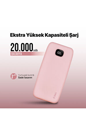 Ttec 2BB211TP ChargeUp LCD 20.000 mAh Taşınabilir Hızlı Şarj Aleti / Powerbank